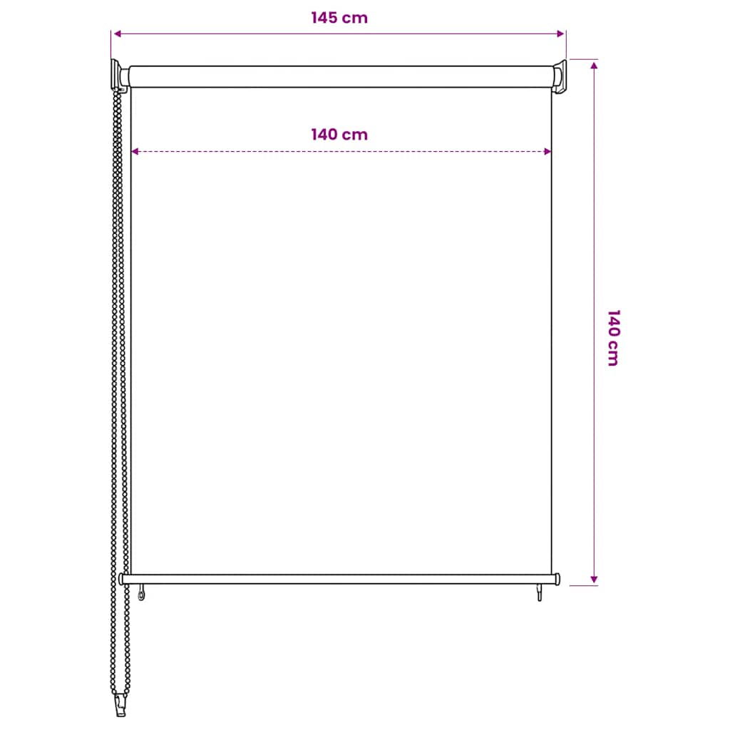 Outdoor Roller Blind 145(W)x140(H) cm White