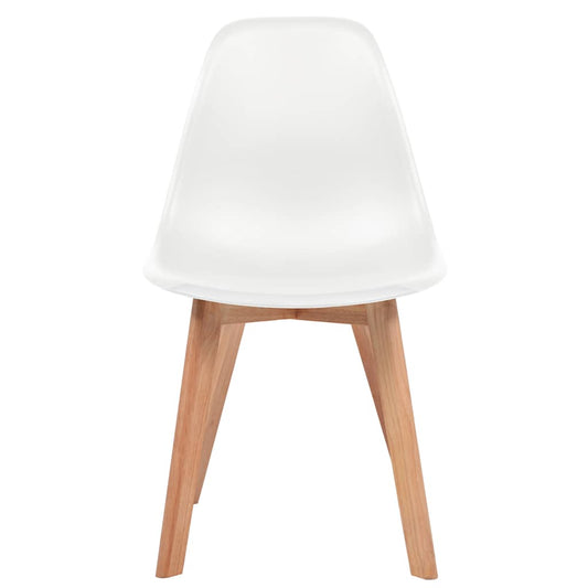 Dining Chair | Set of 4 | White | Plastic, Rubberwood | Standard Dining Chair | Set of 4 | White | Plastic, Rubberwood | Standard