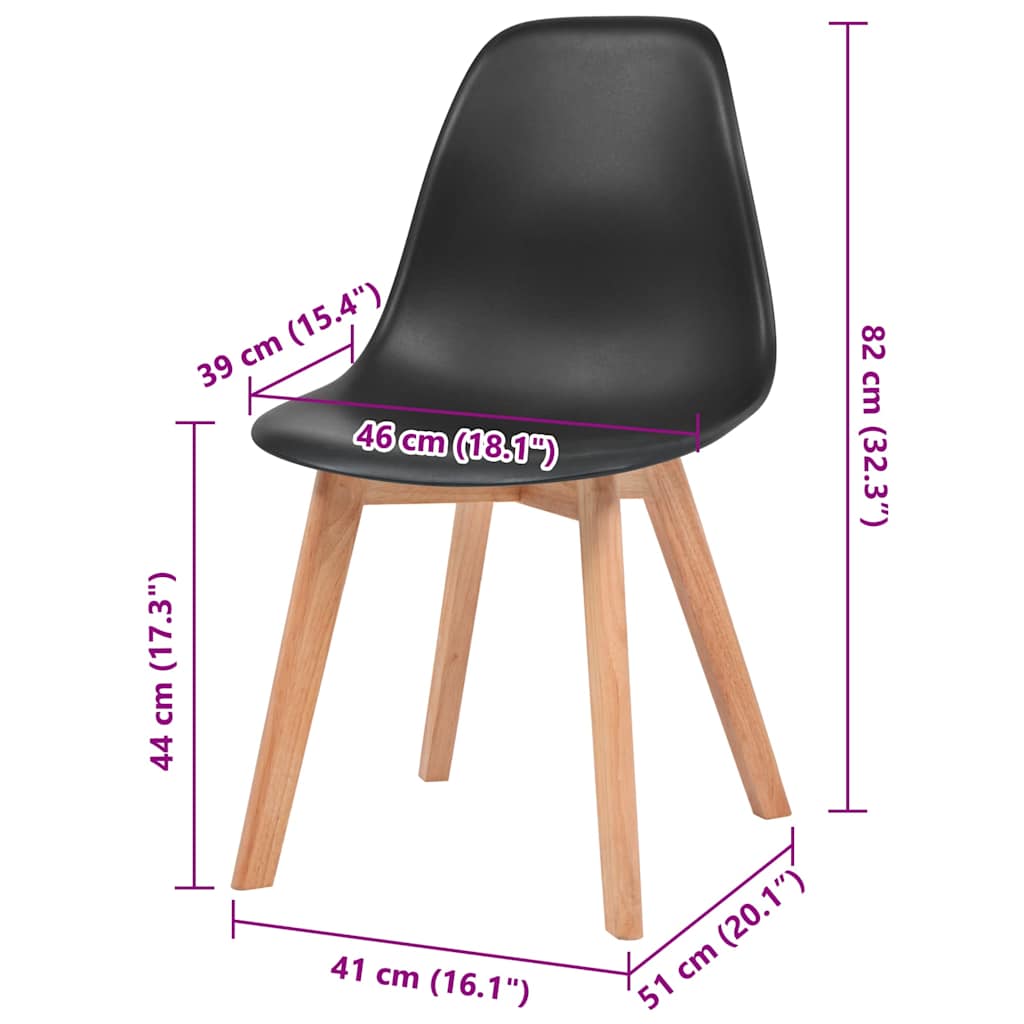 Dining Chairs 4 pcs Black Plastic