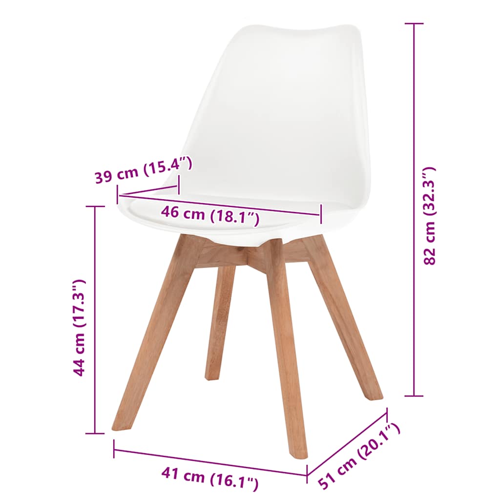 Dining Chairs 2 pcs White Plastic