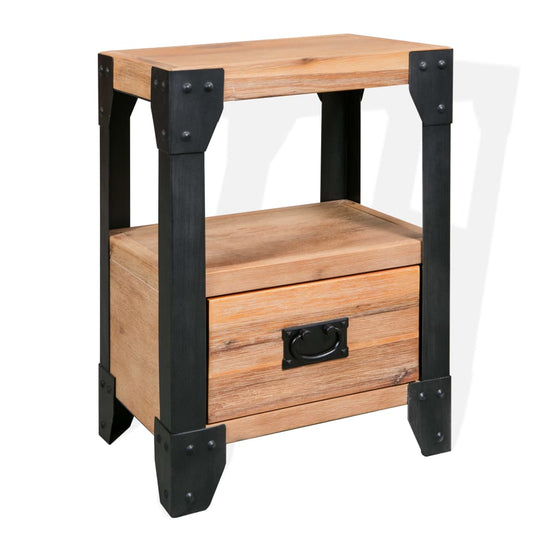 244993 vidaXL Nightstand Solid Acacia Wood Steel 40x30x54 cm 244993 vidaXL Nightstand Solid Acacia Wood Steel 40x30x54 cm