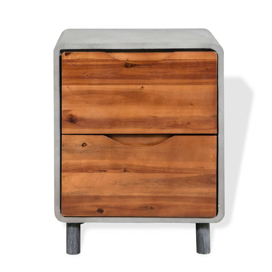 Nightstand Concrete Solid Acacia Wood 40x30x50 cm Nightstand Concrete Solid Acacia Wood 40x30x50 cm