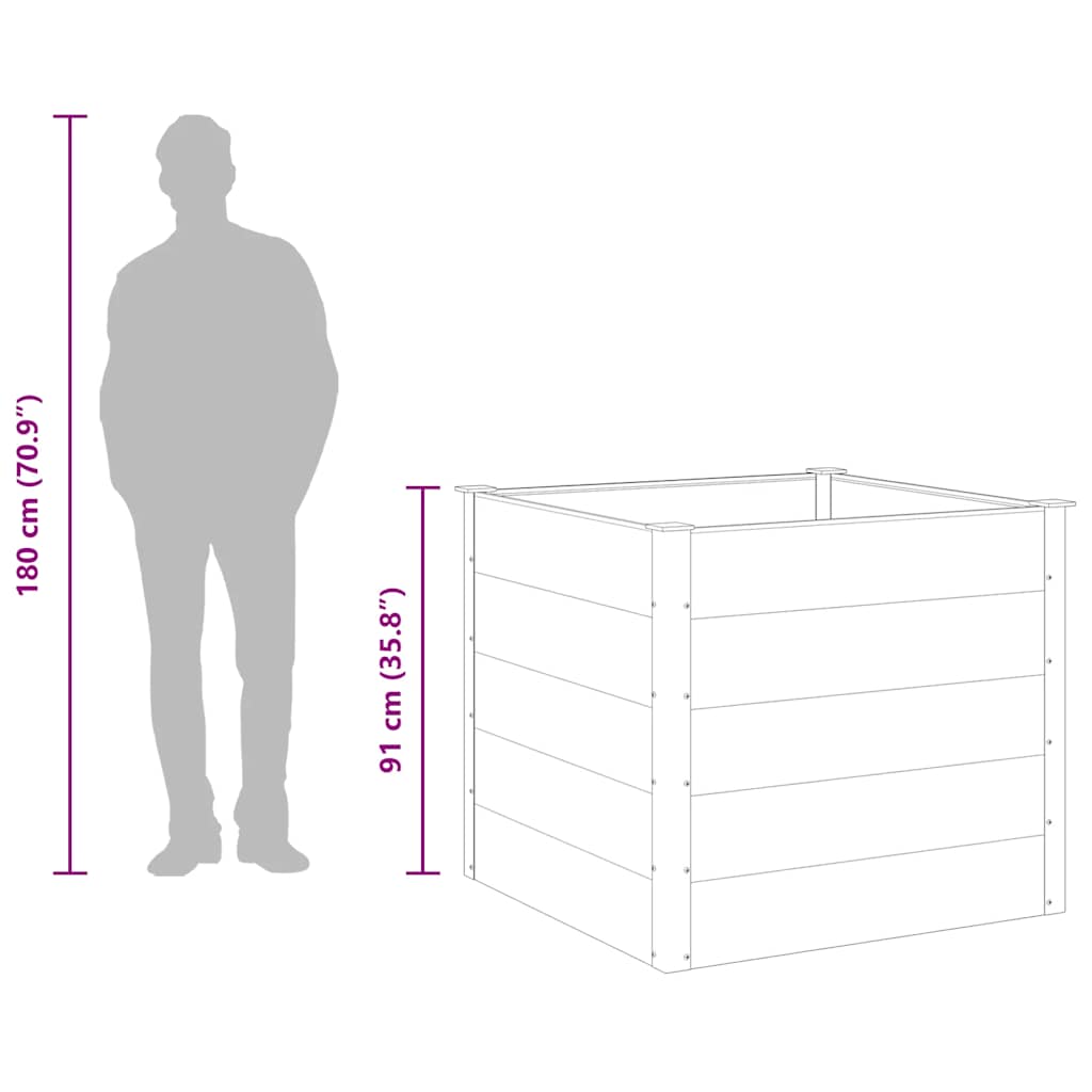 43606 vidaXL Garden Raised Bed WPC 100x100x91 cm Grey