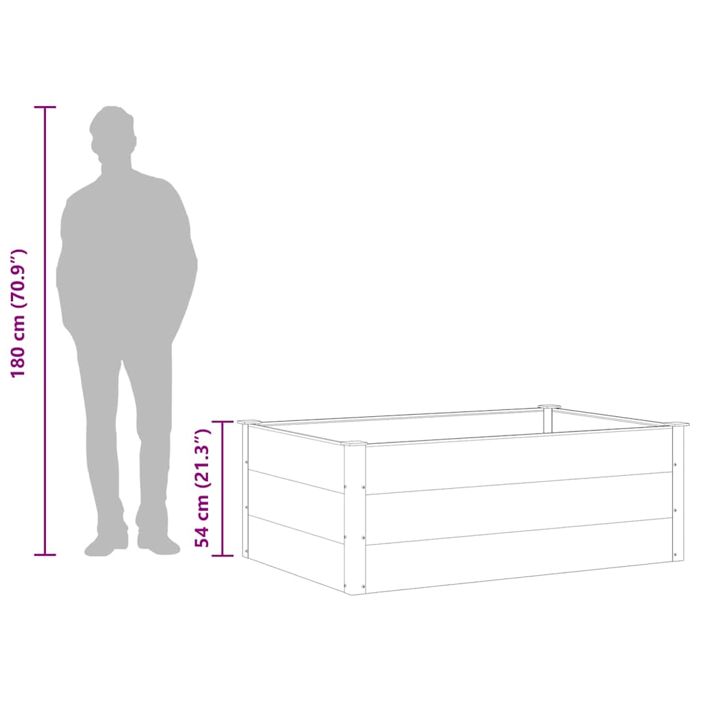 43609 vidaXL Garden Raised Bed WPC 150x100x54 cm Grey