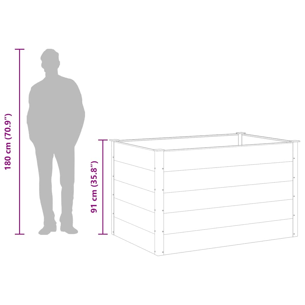 43610 vidaXL Garden Raised Bed WPC 150x100x91 cm Grey