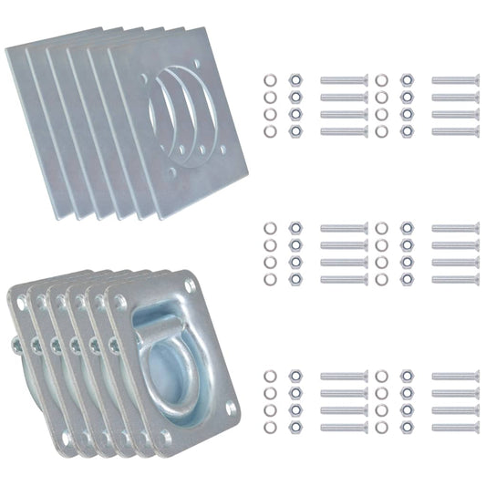 Lashing Rings for Trailer 6 pcs Galvanised Steel 2000 kg Lashing Rings for Trailer 6 pcs Galvanised Steel 2000 kg