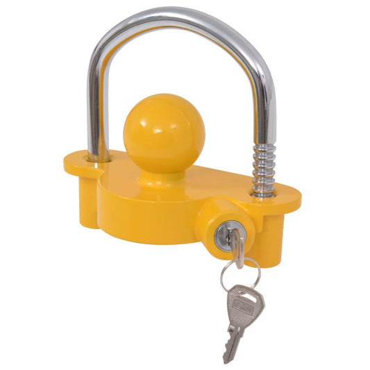 Trailer Lock with 2 Keys Steel and Aluminium Alloy Yellow Trailer Lock with 2 Keys Steel and Aluminium Alloy Yellow