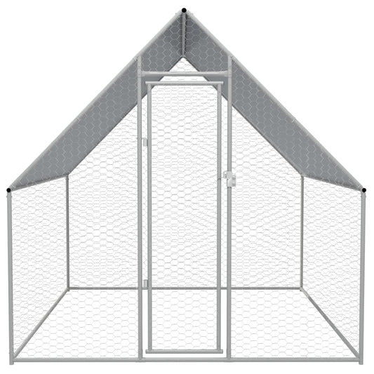 Outdoor Chicken Cage 2x2x1.92 m Galvanised Steel Outdoor Chicken Cage 2x2x1.92 m Galvanised Steel