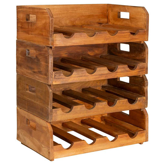 Wine Racks 4 pcs for 16 Bottles Solid Mahogany Wood Wine Racks 4 pcs for 16 Bottles Solid Mahogany Wood