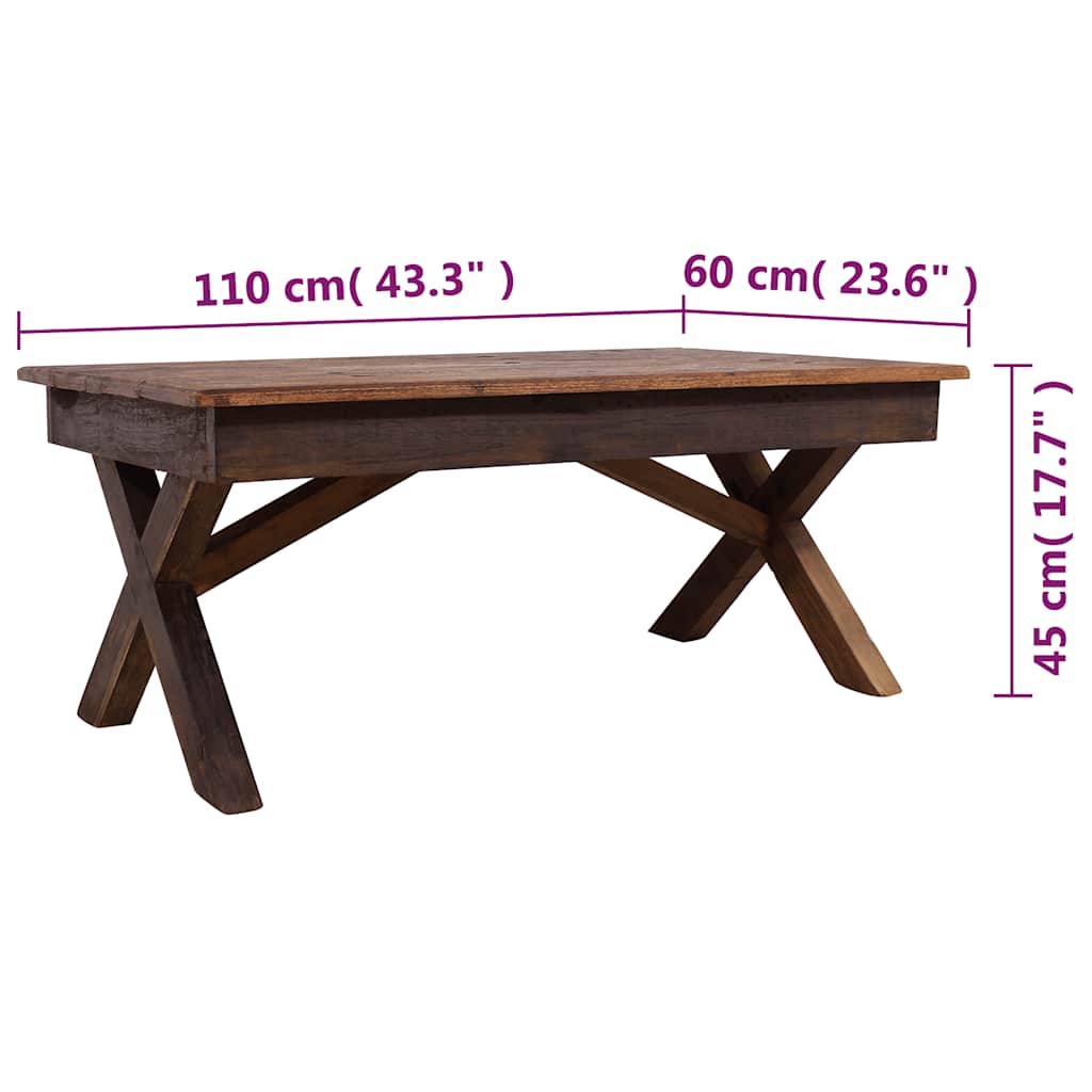 244492 vidaXL Coffee Table Mixed Recycled Wood 110x60x45 cm