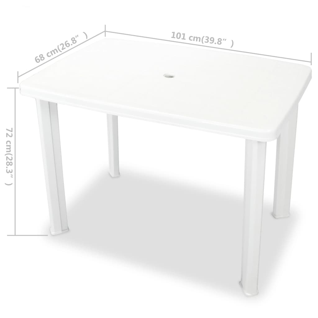 Outdoor Table | White | Plastic | Medium | Lightweight | Garden Table