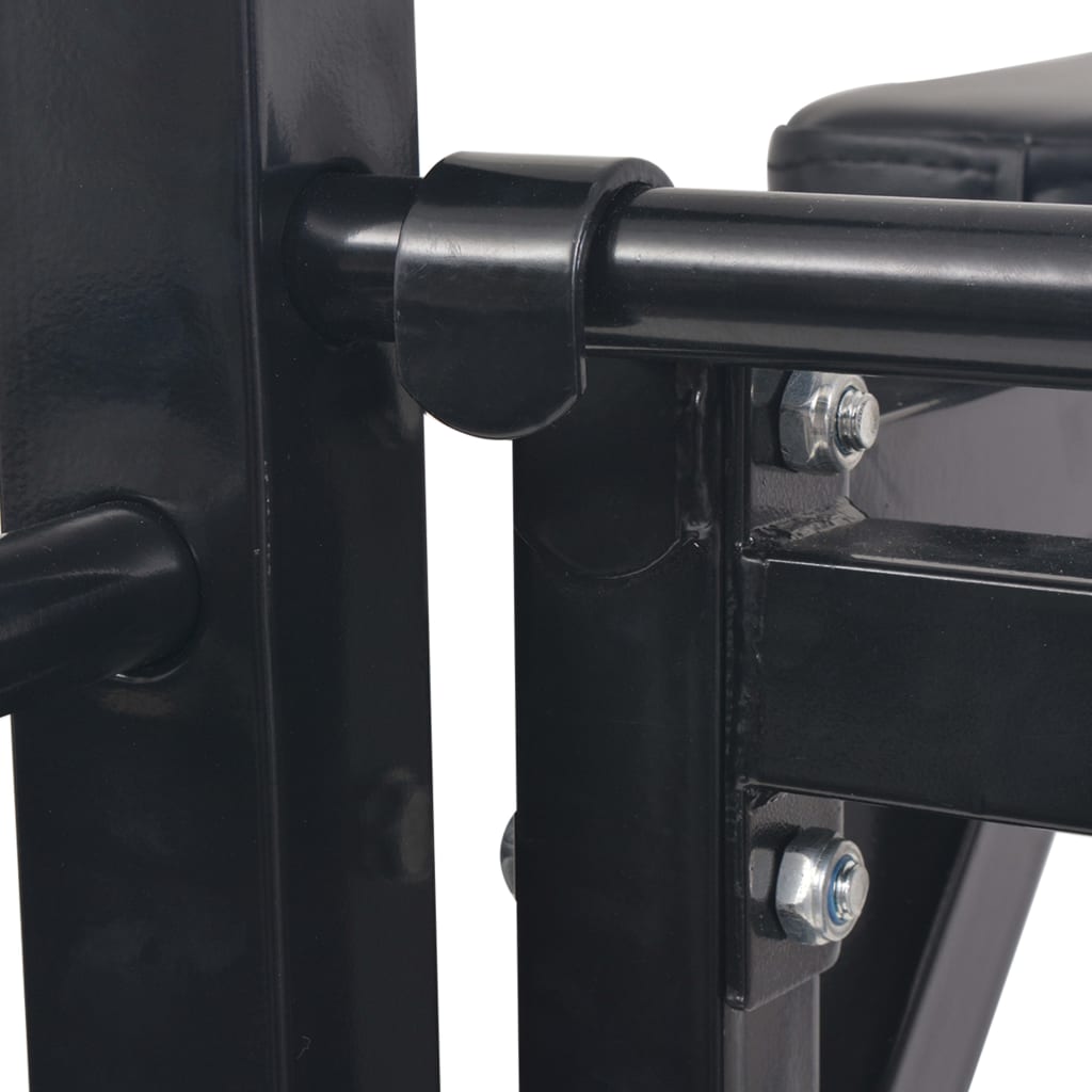 91367 vidaXL Wall-mounted Multi-functional Fitness Power Tower Black