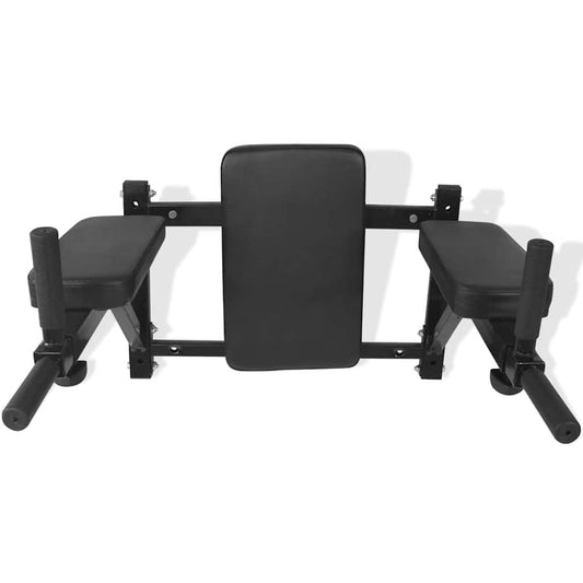 Wall-mounted Fitness Dip Station Black Wall-mounted Fitness Dip Station Black