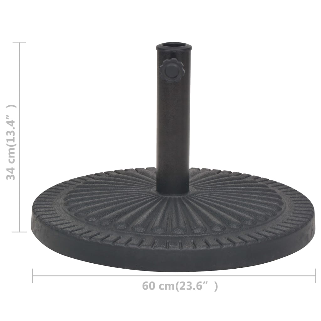 43658 vidaXL Parasol Base Resin Round Black 29 kg