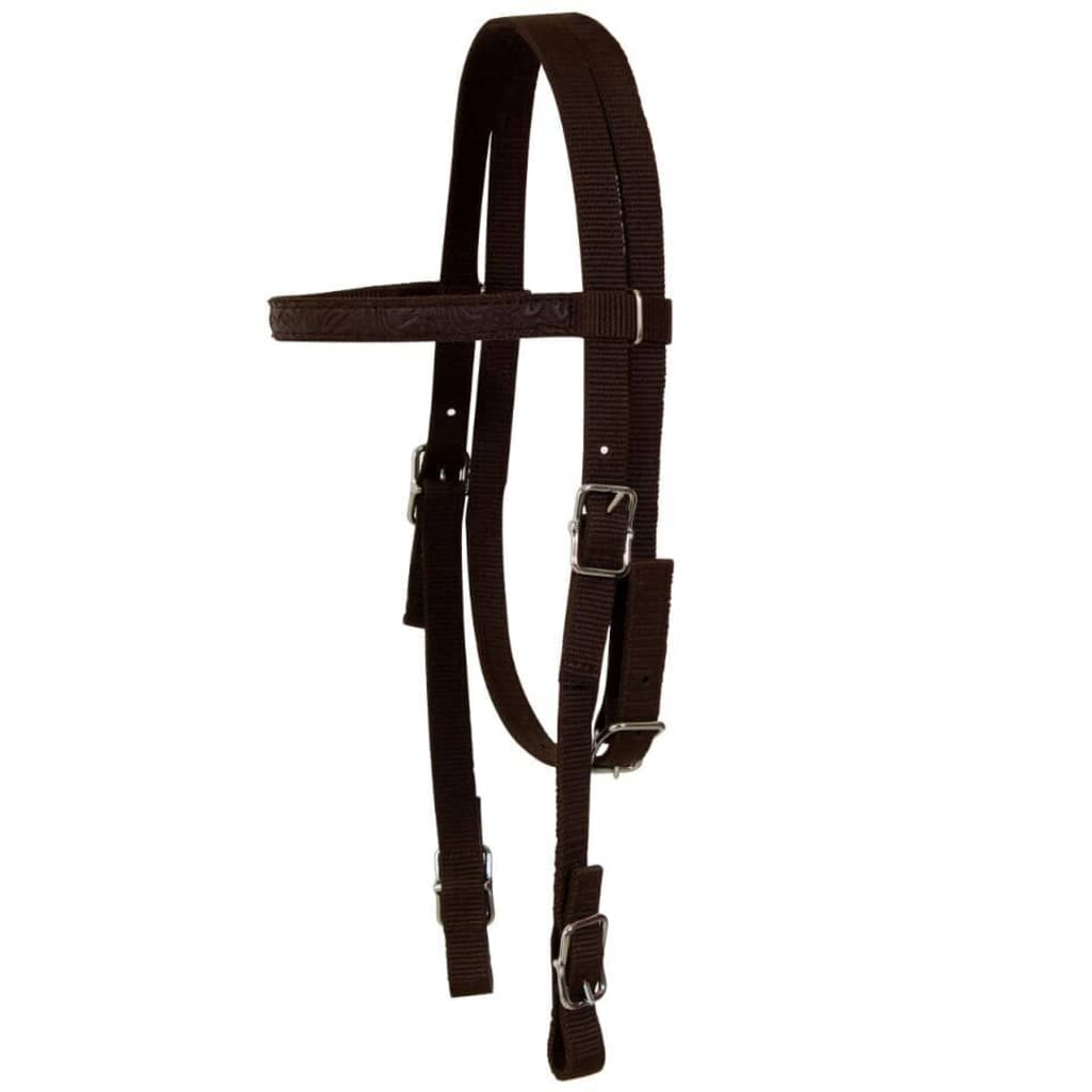 91351 vidaXL Western Saddle, Headstall&Breast Collar Real Leather 13" Brown