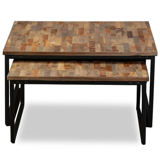 Nesting Coffee Table Set 2 Pieces Solid Reclaimed Teak Nesting Coffee Table Set 2 Pieces Solid Reclaimed Teak