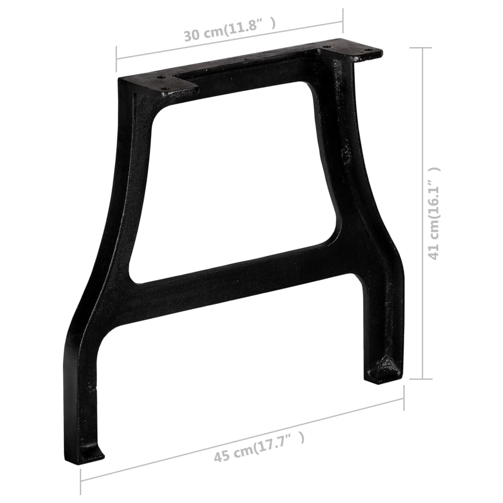 245421 vidaXL Coffee Table Legs 2 pcs A-Frame Cast Iron