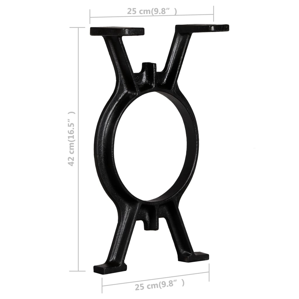 245428 vidaXL Bench Legs 2 pcs O-Frame Cast Iron