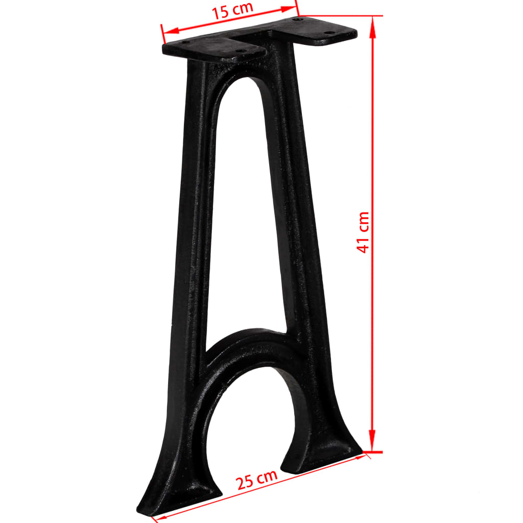 Bench Legs 2 pcs with Arched Base A-Frame Cast Iron