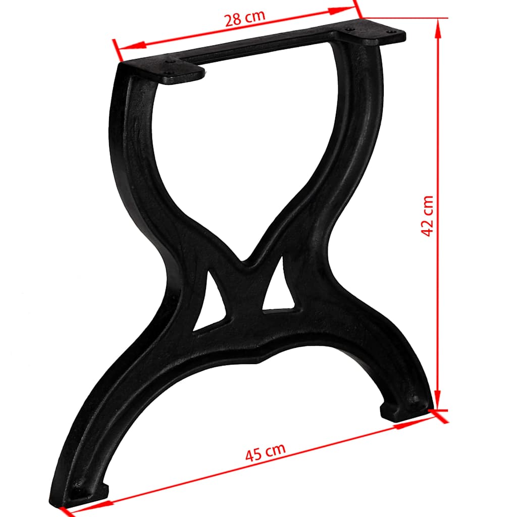 245433 vidaXL Coffee Table Legs 2 pcs X-Frame Cast Iron