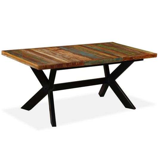 Dining Table Solid Reclaimed Wood and Steel Cross 180 cm Dining Table Solid Reclaimed Wood and Steel Cross 180 cm