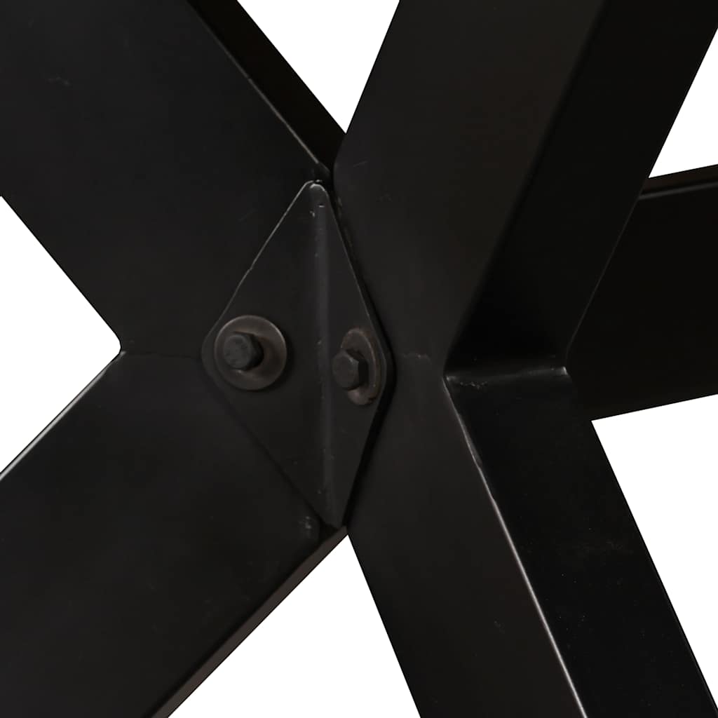 244804 vidaXL Dining Table Solid Reclaimed Wood and Steel Cross 180 cm