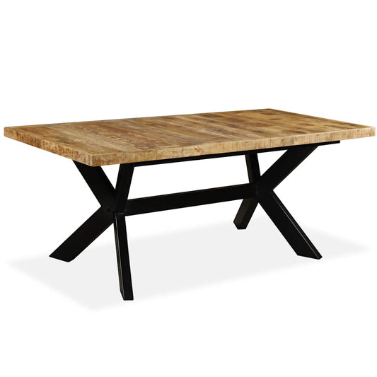244805 vidaXL Dining Table Solid Mango Wood and Steel Cross 180 cm 244805 vidaXL Dining Table Solid Mango Wood and Steel Cross 180 cm