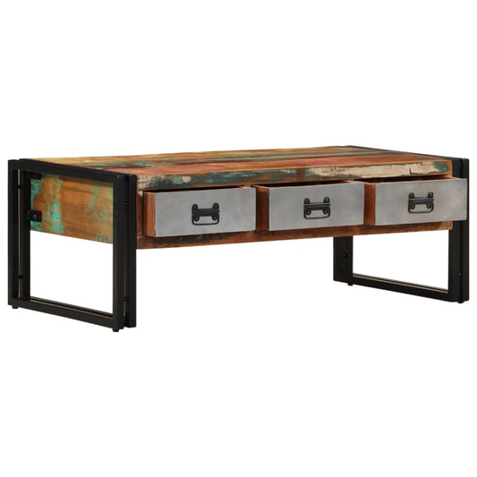 Coffee Table with 3 Drawers Solid Reclaimed Wood 100x50x35 cm Coffee Table with 3 Drawers Solid Reclaimed Wood 100x50x35 cm