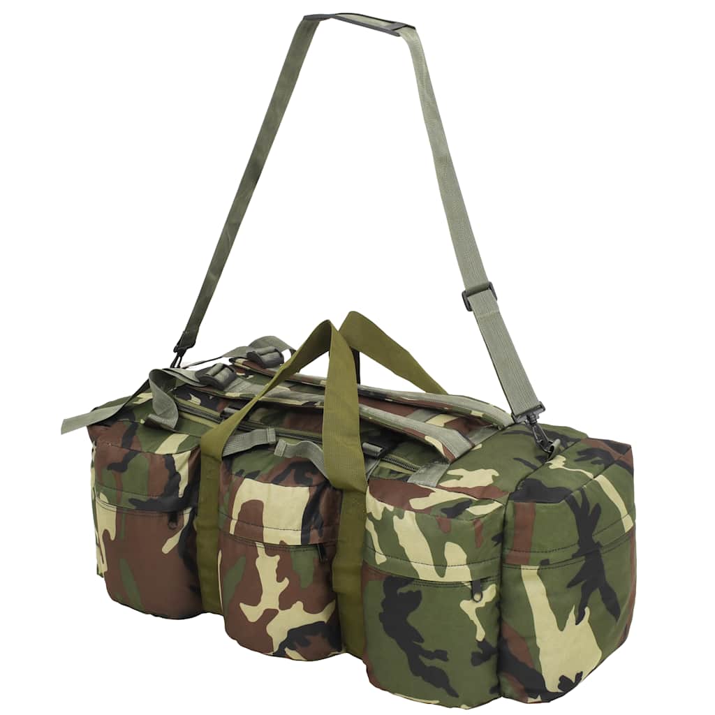 91389 vidaXL 3-in-1 Army-Style Duffel Bag 45 L Camouflage