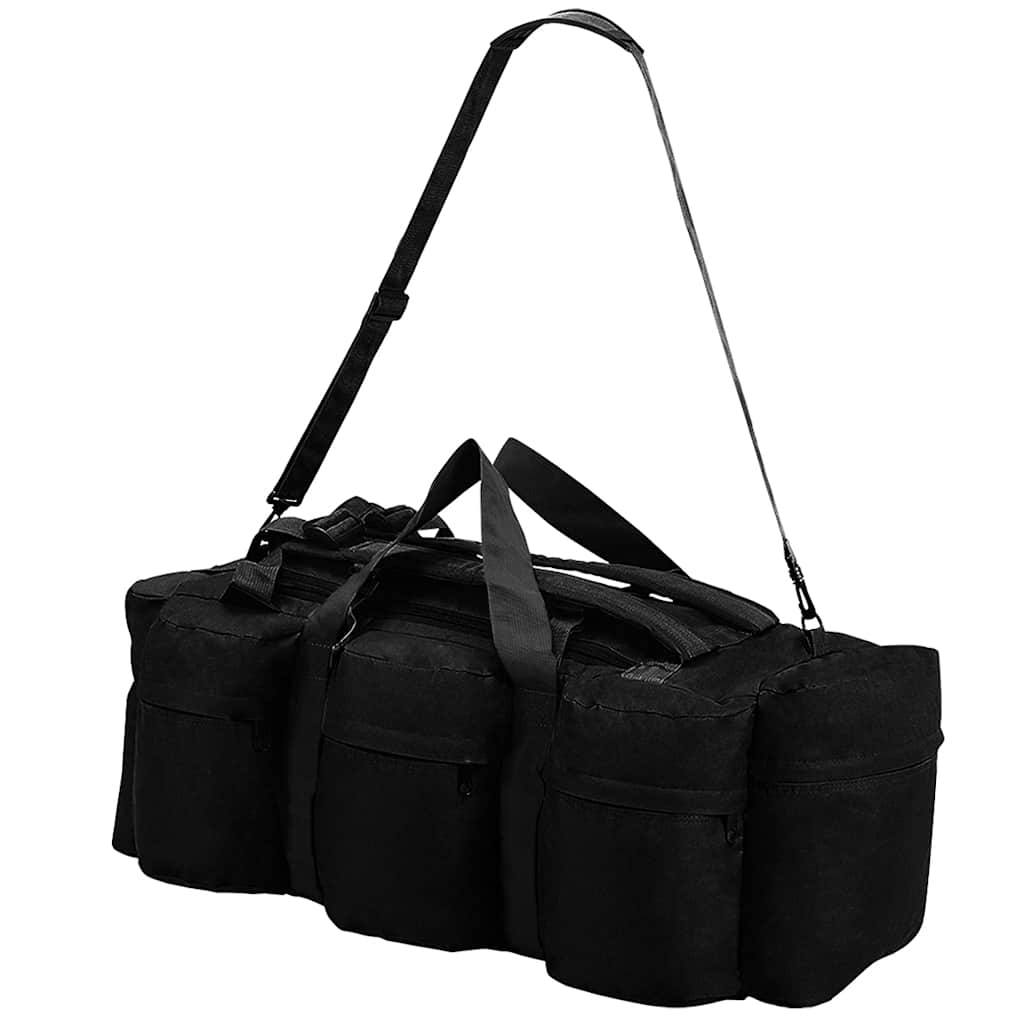 91390 vidaXL 3-in-1 Army-Style Duffel Bag 45 L Black