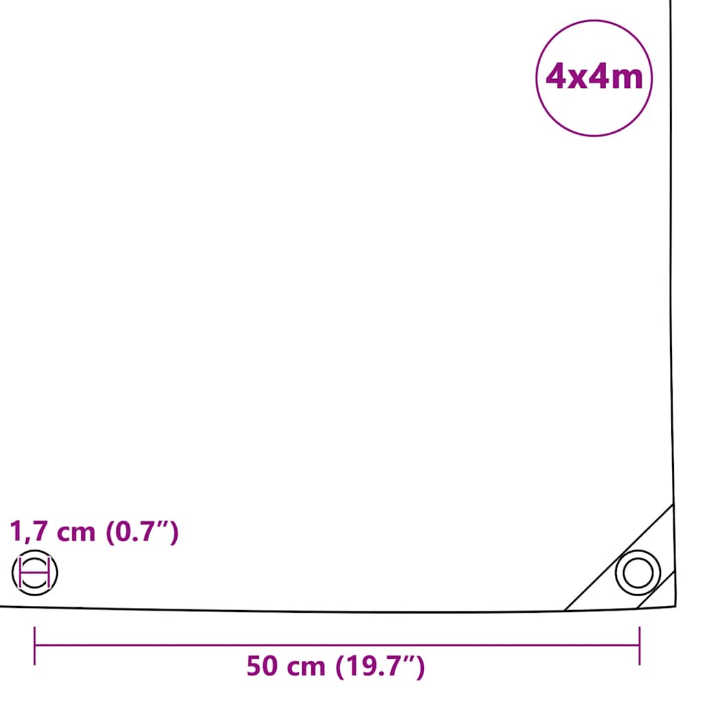 Tarpaulins Grey 4 x 4 m Canvas with PVC Coating