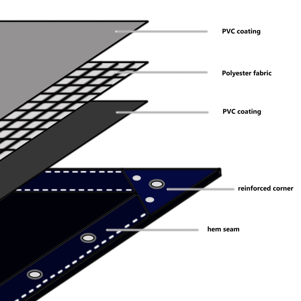 Tarpaulins Grey 4 x 6 m Canvas with PVC Coating