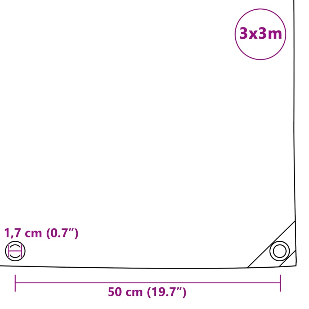 Tarpaulin 650 g/m² 3x3 m Green