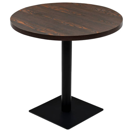 Dining Table | Dark Ash | MDF, Steel | 80 cm Diameter | Simple Dining Table | Dark Ash | MDF, Steel | 80 cm Diameter | Simple