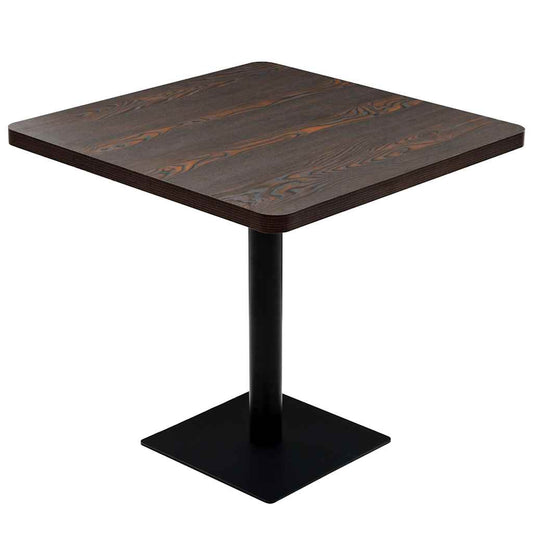 Bistro Table MDF and Steel Square 80x80x75 cm Dark Ash Bistro Table MDF and Steel Square 80x80x75 cm Dark Ash
