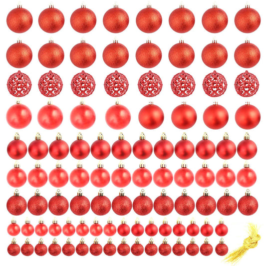 100 Piece Christmas Ball Set 3/4/6 cm Red 100 Piece Christmas Ball Set 3/4/6 cm Red