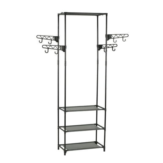 Clothes Rack Steel and Non-woven Fabric 55x28.5x175 cm Black Clothes Rack Steel and Non-woven Fabric 55x28.5x175 cm Black