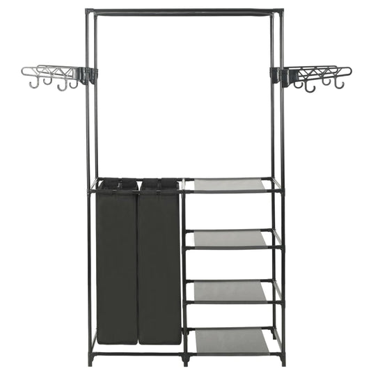Clothes Rack Steel and Non-woven Fabric 87x44x158 cm Black Clothes Rack Steel and Non-woven Fabric 87x44x158 cm Black