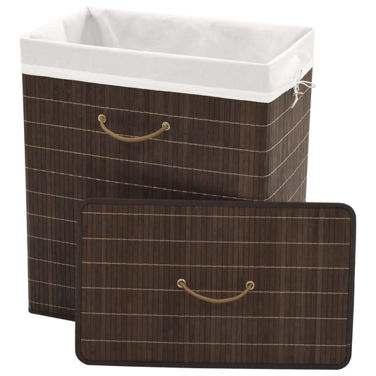 Bamboo Laundry Bin Rectangular Dark Brown Bamboo Laundry Bin Rectangular Dark Brown