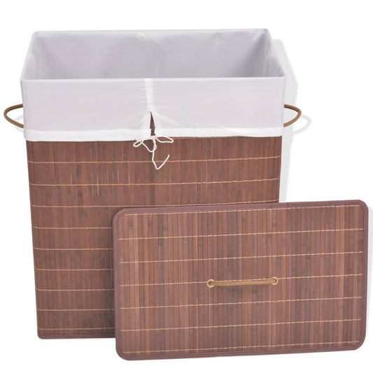 Bamboo Laundry Bin Rectangular Brown Bamboo Laundry Bin Rectangular Brown