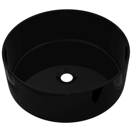 Basin Ceramic Round Black 40x15 cm Basin Ceramic Round Black 40x15 cm