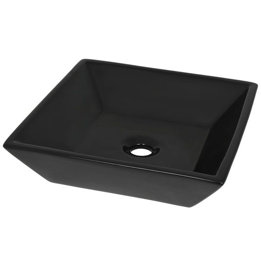Basin Ceramic Square Black 41.5x41.5x12 cm Basin Ceramic Square Black 41.5x41.5x12 cm