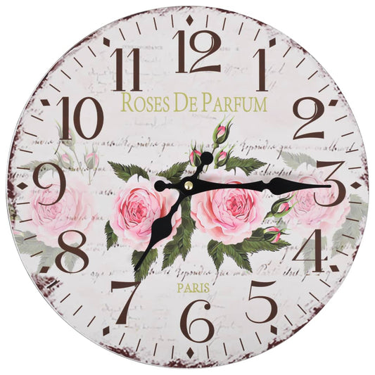 Vintage Wall Clock Flower 30 cm Vintage Wall Clock Flower 30 cm