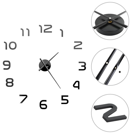 3d Wall Clock | High gloss black | EVA (ethylene-vinyl acetate) | XXL 3d Wall Clock | High gloss black | EVA (ethylene-vinyl acetate) | XXL
