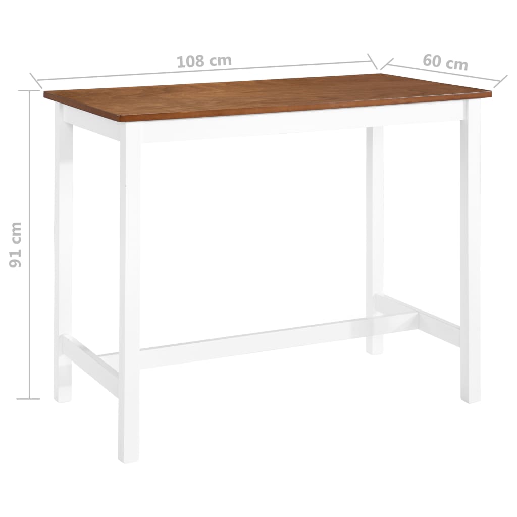 245548 vidaXL Bar Table Solid Wood 108x60x91 cm