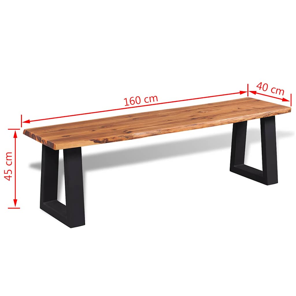 245688 vidaXL Bench Solid Acacia Wood 160 cm