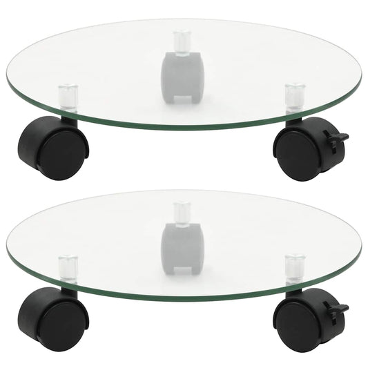 Plant Rollers 2 pcs Tempered Glass 28 cm Round Plant Rollers 2 pcs Tempered Glass 28 cm Round