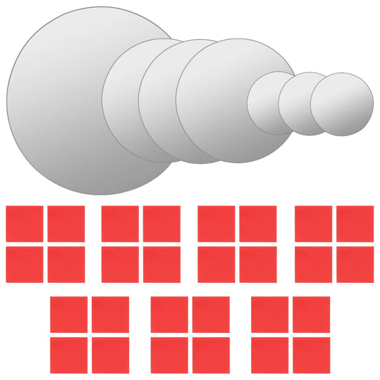 7 Piece Wall Mirror Set Round Glass 7 Piece Wall Mirror Set Round Glass