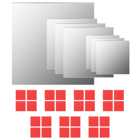 7 Piece Wall Mirror Set Square Glass 7 Piece Wall Mirror Set Square Glass