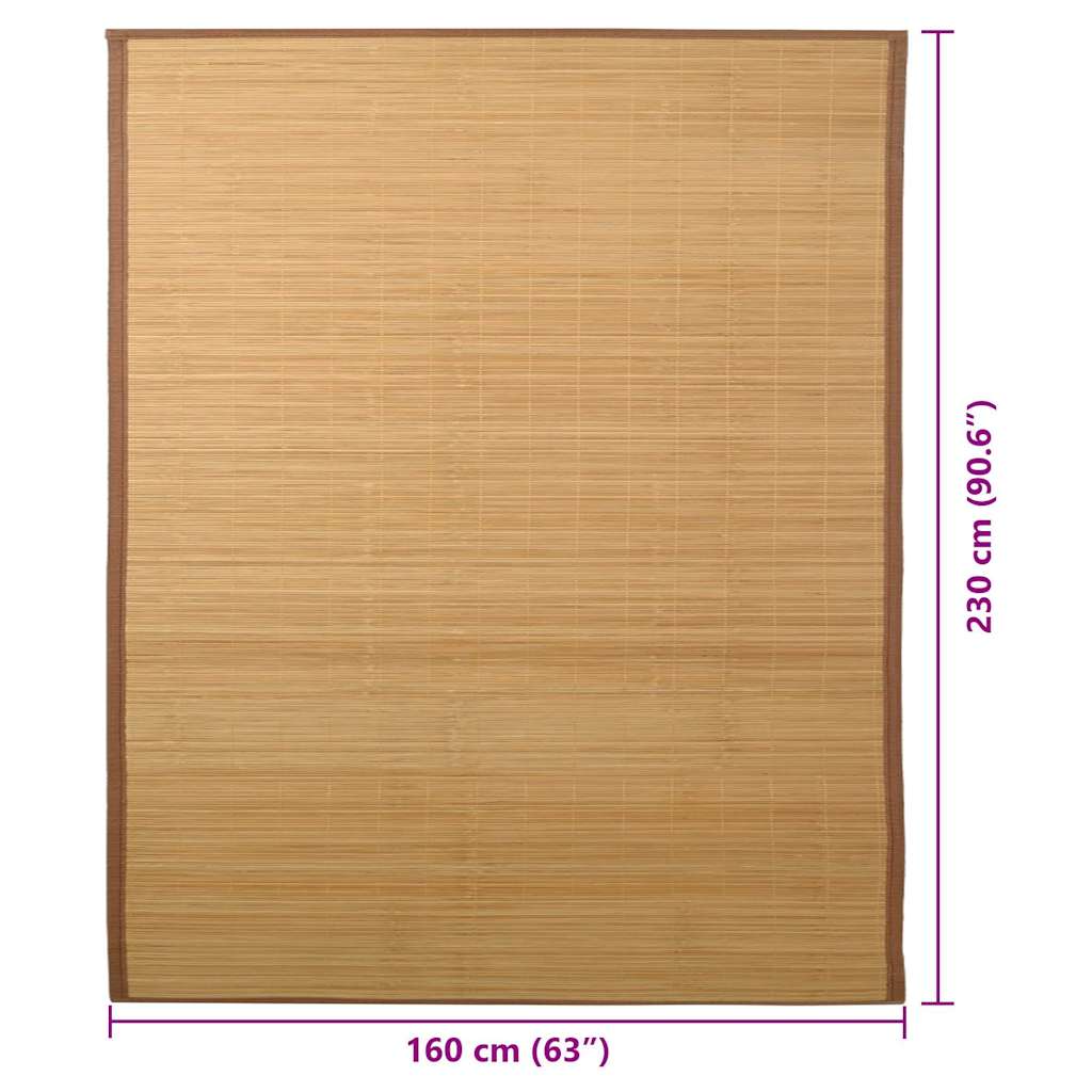 245823 vidaXL Rug Bamboo 160x230 cm Brown